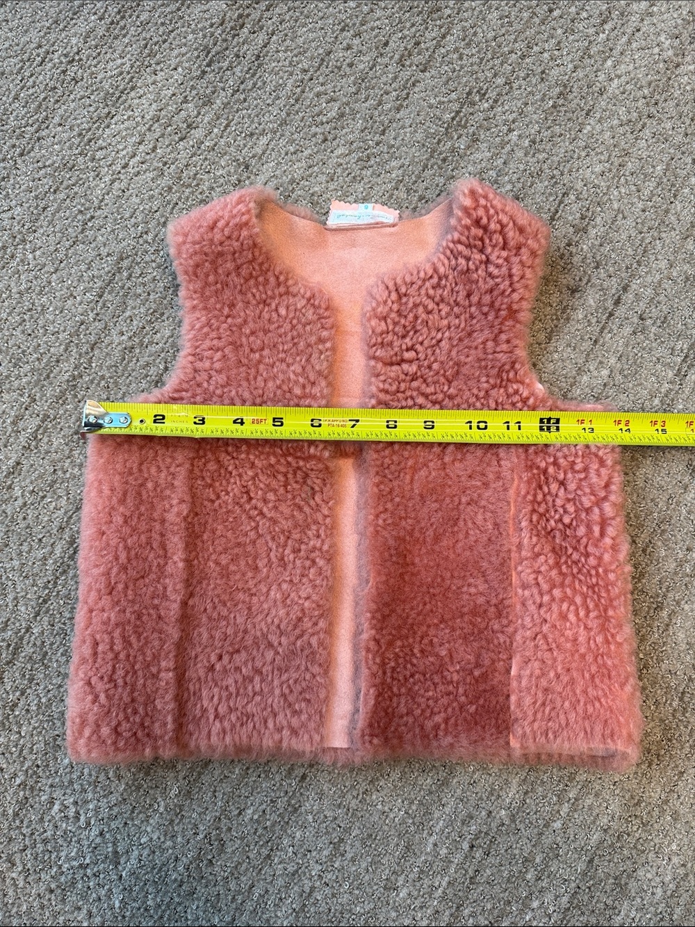 Marie Chantal Plush Shearling Sheep Skin UK Vest in Dusty Rose Size 6 - Picture 11 of 11
